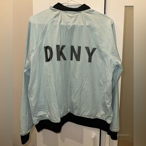NWOT DKNY Sport Unisex Aqua Jacket with Black Logo Accents